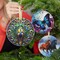Christmas Ornament - Peacock Decor Round Ceramic - Peacock Hanging Ornament - Christmas Tree Decor - Ornaments for Christmas Tree - Gifts for Peacock Lovers - Peacock Themed Gifts